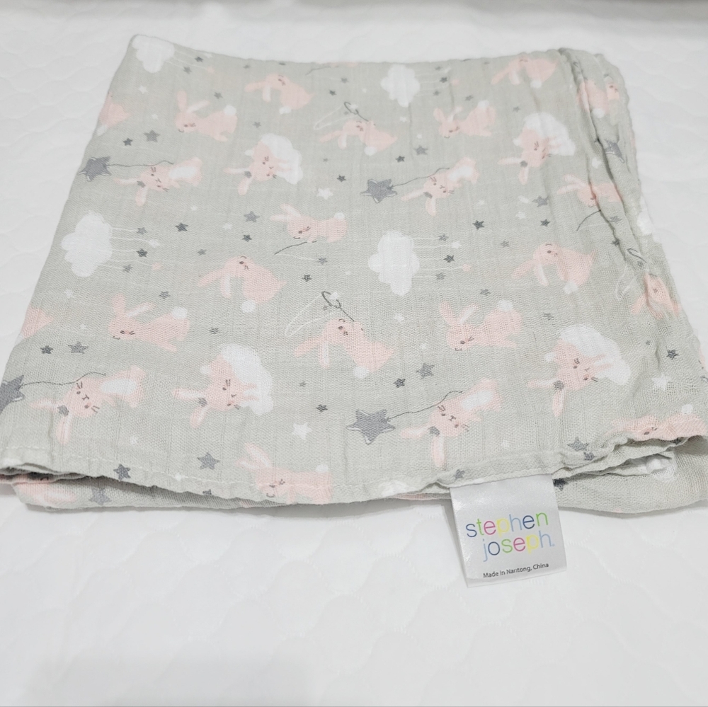 Stephen Joseph Muslin Swaddle Blanket  Baby Girls